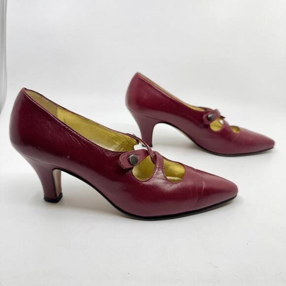 Vintage PERRY ELLIS Burgundy Pumps - Picture 2 of 11